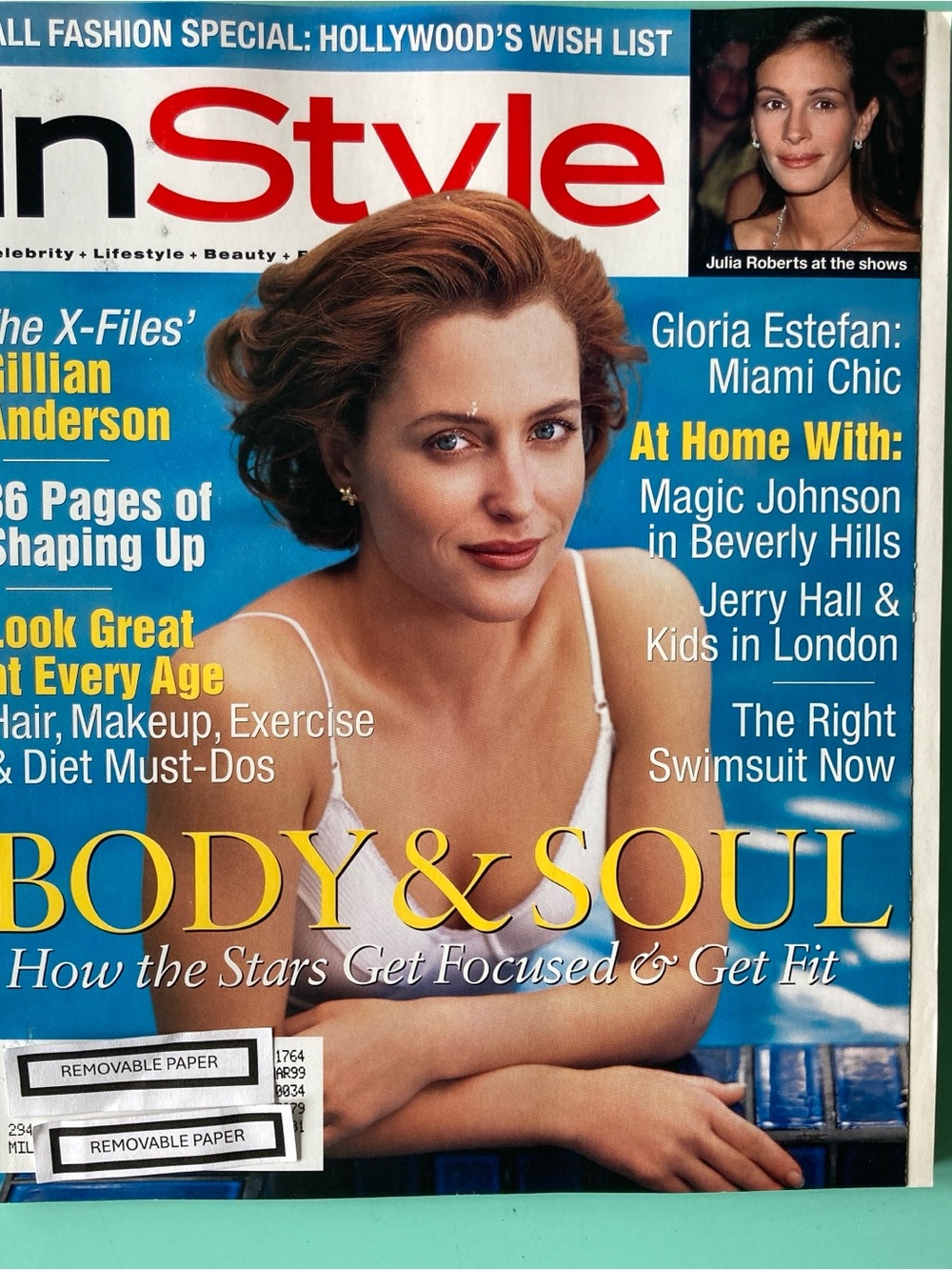 InStyle Magazine June 1998 Gillian Anderson Gloria Estefan Address Label Attched